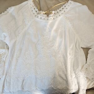 Democracy White Lace Blouse